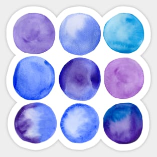 Watercolour blue dots Sticker